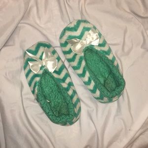 Mint Chevron Slippers
